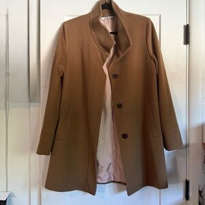 FLEURETTE Stand Collar LORA PIANA Wool Coat in Camel